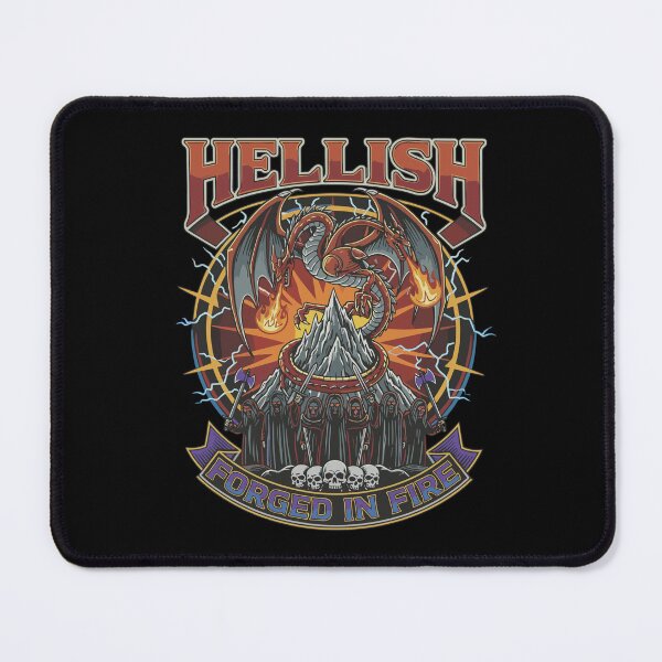 Item preview, Hellish Dragon - Forged In Fire Heavy Metal Fantasy Art designed and sold by ML-Media.