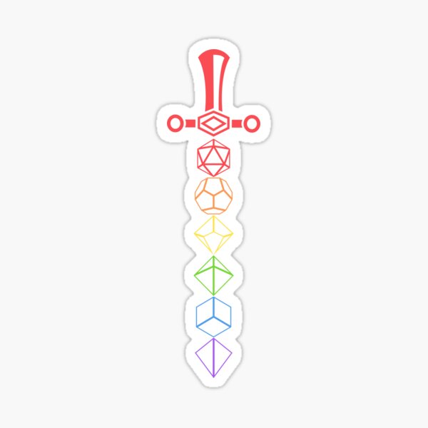 Item preview, Rainbow Polyhedral Dice Sword Set Tabletop RPG designed and sold by pixeptional.
