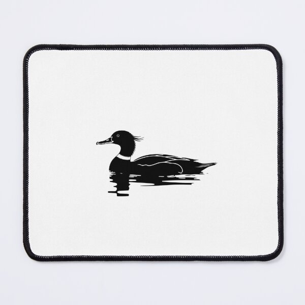 Item preview, Common Merganser Silhouette | Minimalist Black and White Duck Art designed and sold by JollyCritters.