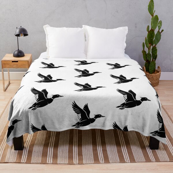 Item preview, Common Merganser Silhouette | Minimalist Black and White Duck Art designed and sold by JollyCritters.