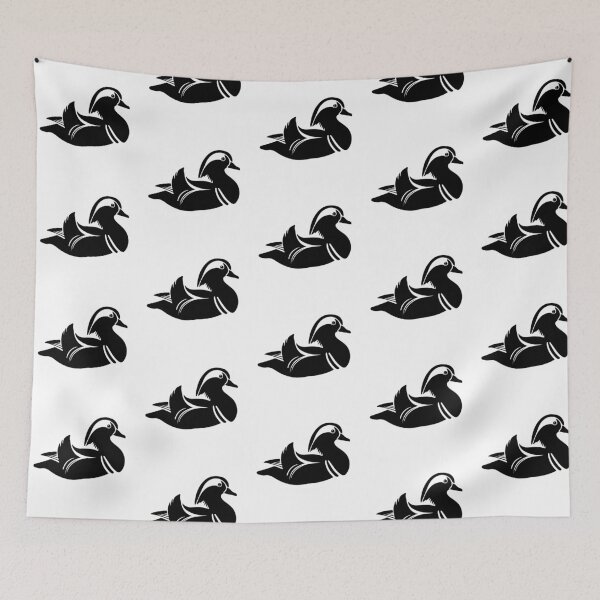 Item preview, Mandarin Duck Silhouette | Chinese Black and White Minimalist Art designed and sold by JollyCritters.