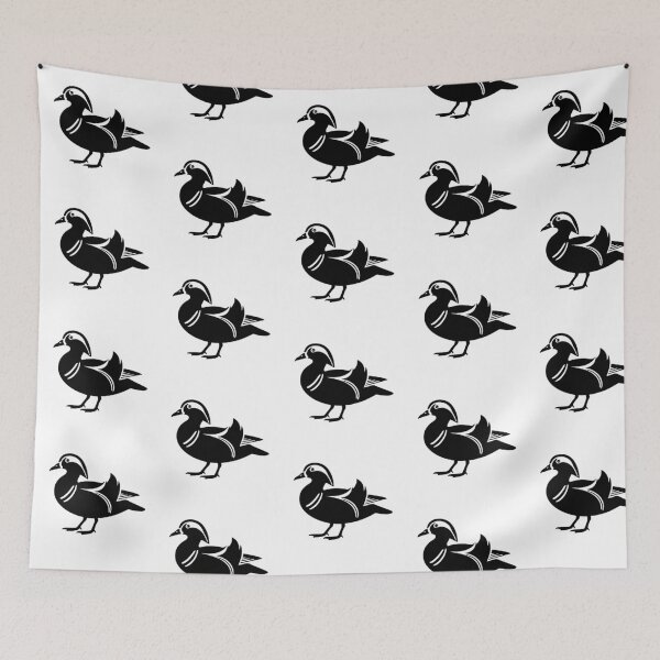 Item preview, Mandarin Duck Silhouette | Chinese Black and White Minimalist Art designed and sold by JollyCritters.