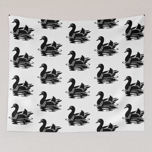 Item preview, Mandarin Duck Silhouette | Chinese Black and White Minimalist Art designed and sold by JollyCritters.