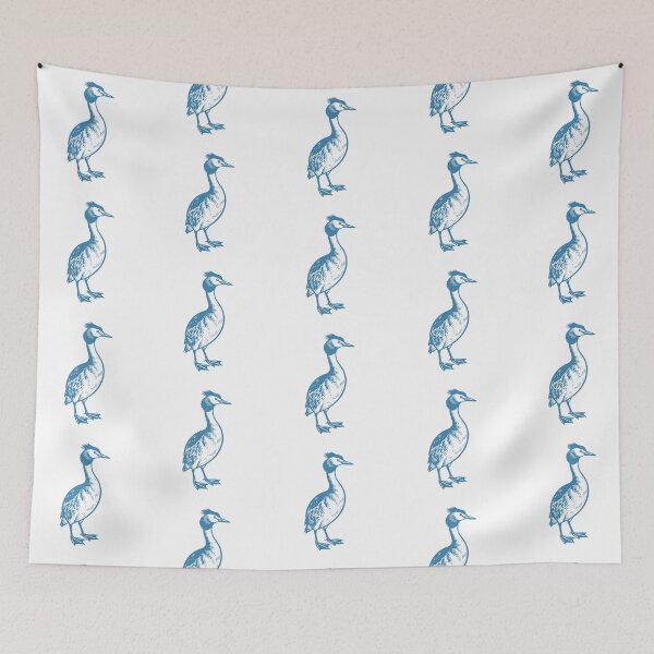 Item preview, Minimalist Great Crested Grebe Design in Lake Blue | Elegant Waterbird Illustration designed and sold by JollyCritters.