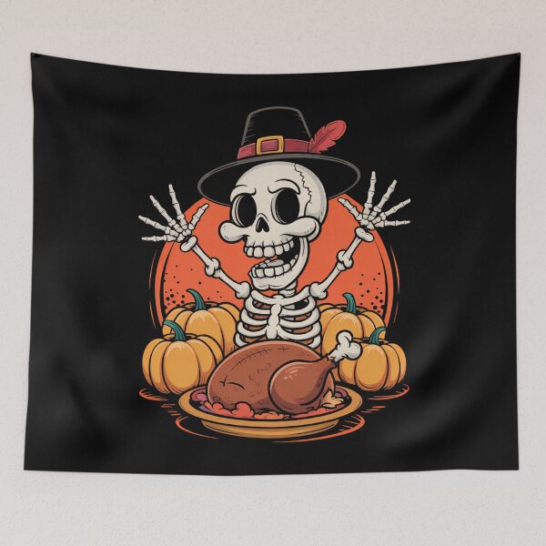 Item preview, Thanksgiving Skeleton Turkey Day Halloween designed and sold by blueyeeti.