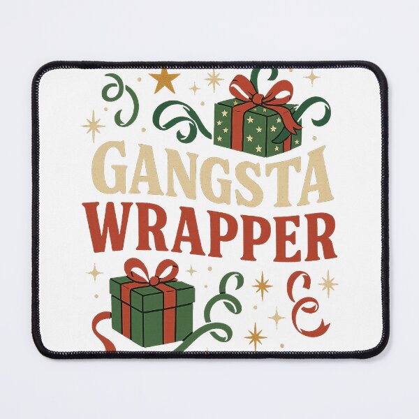 Item preview, Gangsta Wrapper – Funny Retro Christmas Typography Design designed and sold by FluffyCreative.