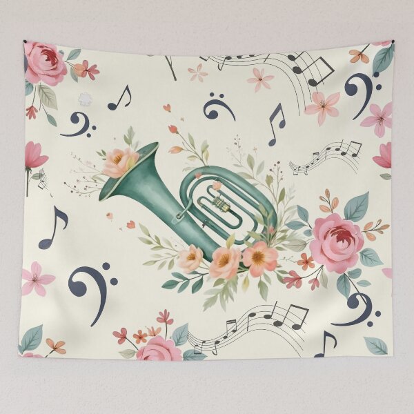 Item preview, Elegant floral tuba designed and sold by SOFIKACR.