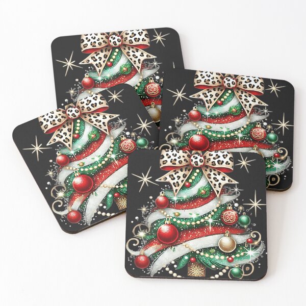 Item preview, Leopard Print Bow Christmas Tree Shirt – Glam Sparkle Holiday Tee designed and sold by jeanetterivera.