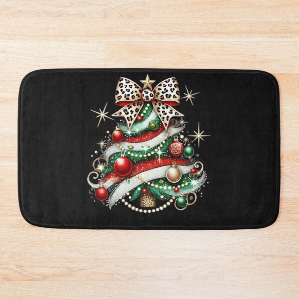 Item preview, Leopard Print Bow Christmas Tree Shirt – Glam Sparkle Holiday Tee designed and sold by jeanetterivera.