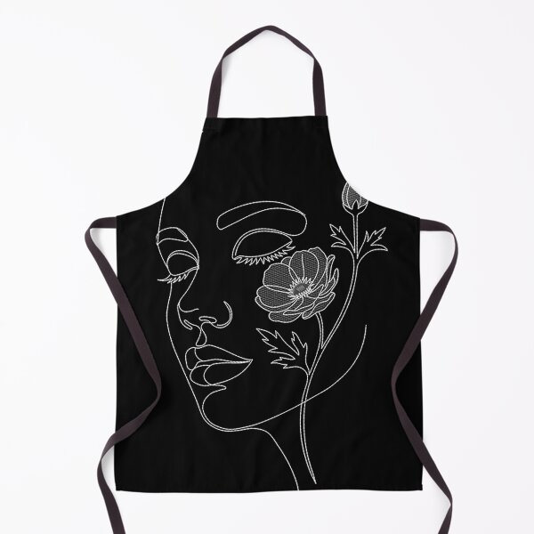 Item preview, Female Face With Flowers Black White Line Drawing designed and sold by DEC02.