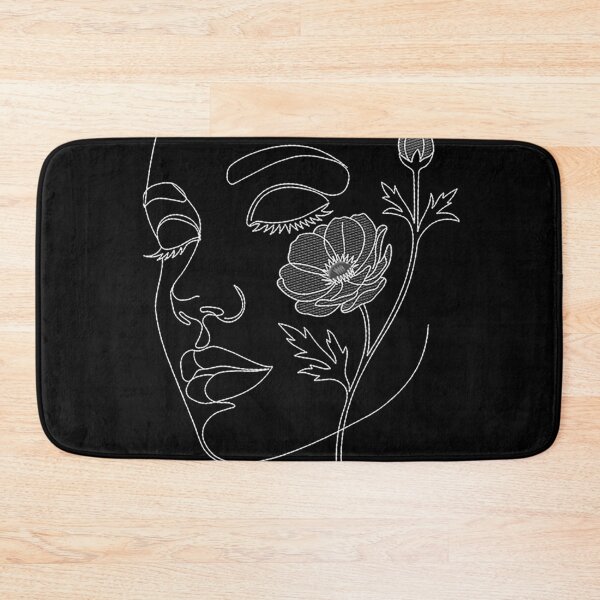 Item preview, Female Face With Flowers Black White Line Drawing  designed and sold by DEC02.