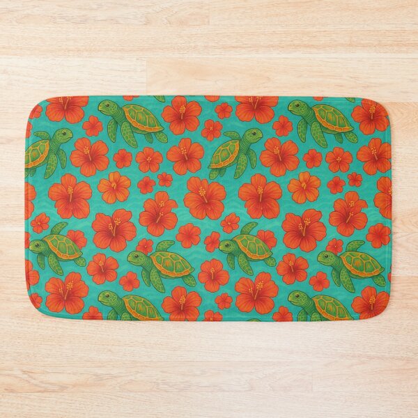 Item preview, Tropical Hawaiian Sea Turtle & Hibiscus Seamless Pattern designed and sold by getpressedshirt.