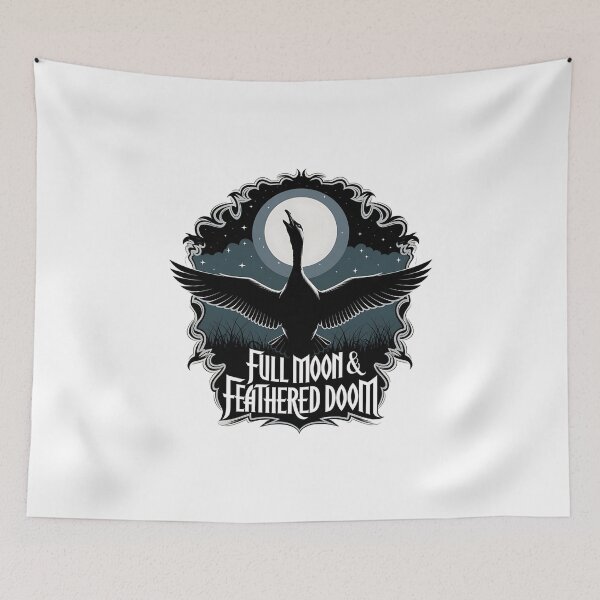 Item preview, Full Moon and Feathered Doom Funny Spooky Goose Halloween designed and sold by CuteDesignables.