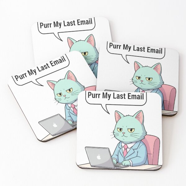 Item preview, Purr My Last Email Funny Business Cat Sticker designed and sold by Neko-Doodle-co.