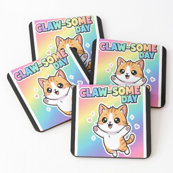 Item preview, Claw-some Day Happy Cute Cat Sticker designed and sold by Neko-Doodle-co.