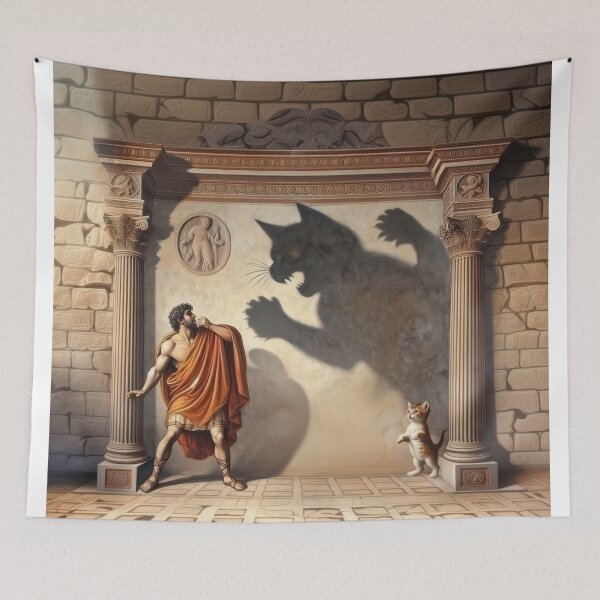 Item preview, Monster Shadow (Roman Wall Painting) designed and sold by sageartz-wisdom.