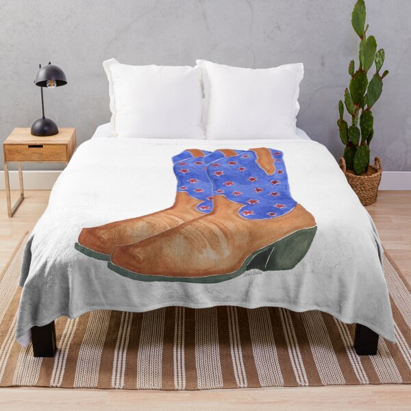 Item preview, Brown and Blue Cowboy Boots – Watercolor Western Rodeo Art designed and sold by CrookedThistleStudio.