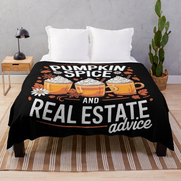 Item preview, Cute Real Estate Fall Pumpkin Spice designed and sold by DoorwayThreads.
