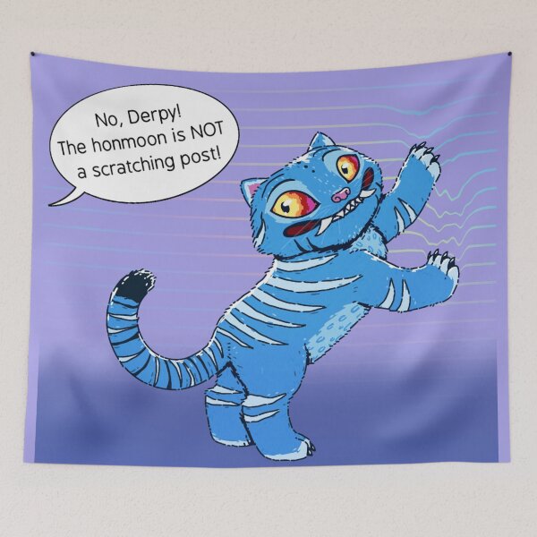 Item preview, Blue tiger scratching post designed and sold by Imaplatypus.
