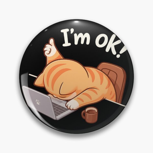 Item preview, Funny Cat I'm OK Laptop Coffee Design designed and sold by CleanQuotes.
