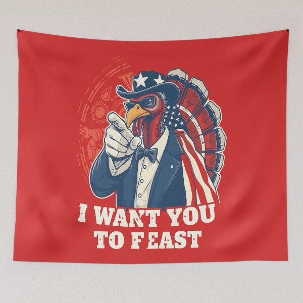 Item preview, Uncle Sam Turkey | “I Want You to Feast” Funny Thanksgiving  designed and sold by Uglyandcute.