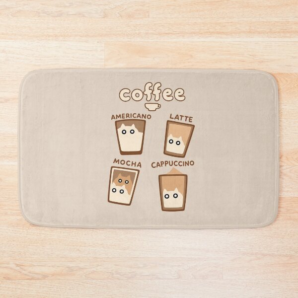 Item preview, Cute Cat Coffee Americano Latte Mocha Cappuccino designed and sold by CleanQuotes.