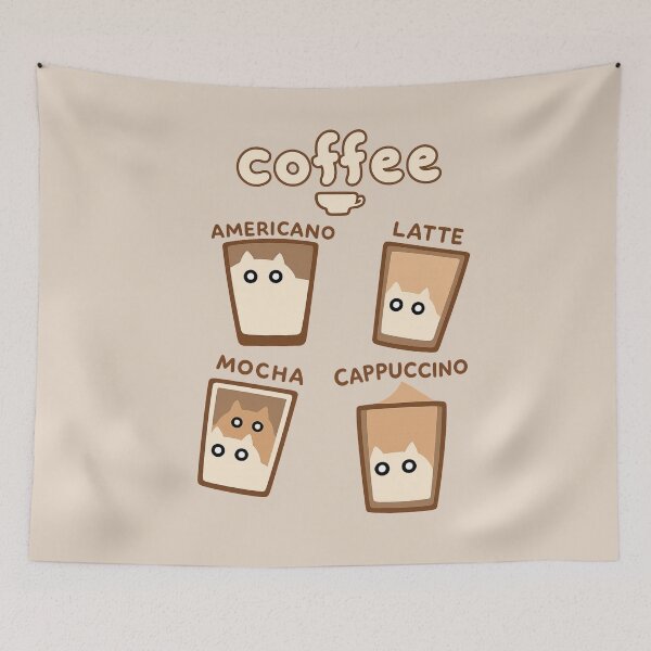 Item preview, Cute Cat Coffee Americano Latte Mocha Cappuccino designed and sold by CleanQuotes.