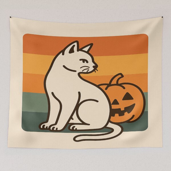 Item preview, Halloween Cat with Pumpkin designed and sold by MonroysMakes.