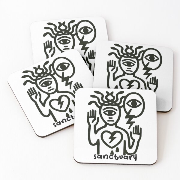 Item preview, Sanctuary Symbol Black Line Art for Healing designed and sold by CottonandQuill.