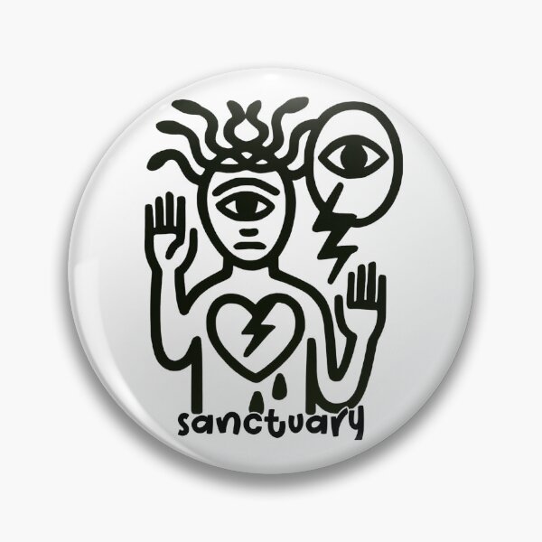 Item preview, Sanctuary Symbol Black Line Art for Healing designed and sold by CottonandQuill.