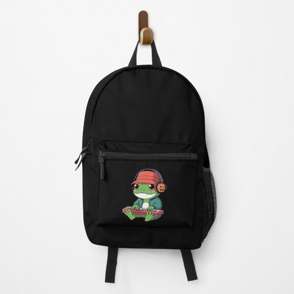 Item preview, Cool Chibi Frog Halloween Hip-Hop – Red Hoodie Keyboard Music Cartoon designed and sold by ColorSplash123.