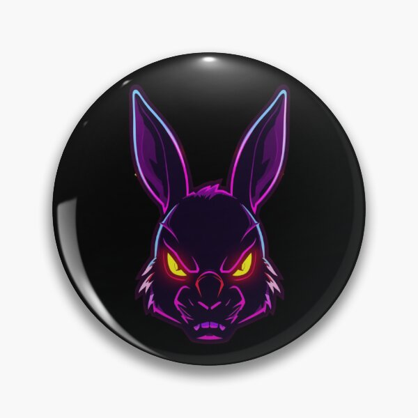 Item preview, Neon Glowing Rabbit Head with Orange Eyes – Futuristic Vector Art designed and sold by PixelVibe782.