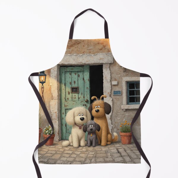 Item preview, Three Dogs in Front of the Rustic Door designed and sold by Whimsical Hug.