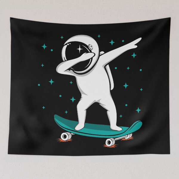 Item preview, Little astronaut dabbing and rides on skateboard designed and sold by Dan Dee.