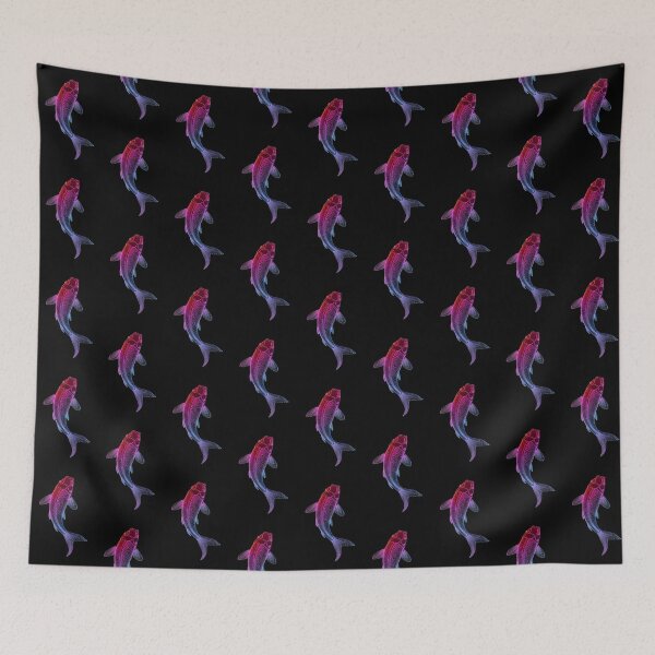 Item preview, Neon Glowing Koi Fish with Vibrant Gradient and Luminous Lines designed and sold by PixelVibe782.