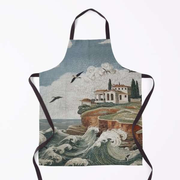 Item preview, Waves Crashing Against the Promontory (Roman Mosaic Art) designed and sold by sageartz-wisdom.