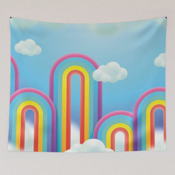 Item preview, many rainbows with clouds designed and sold by Mauswohn.
