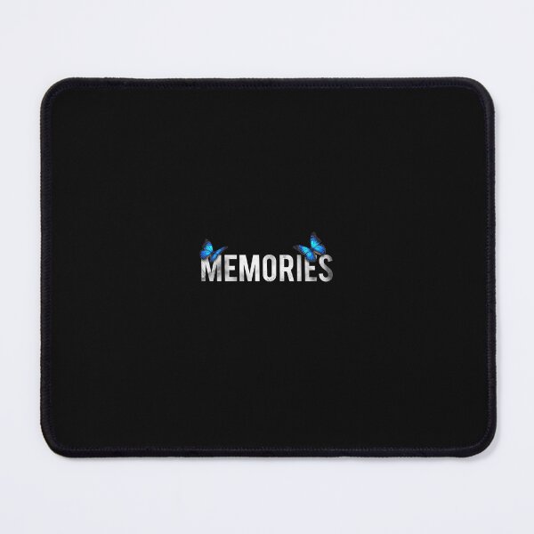 Item preview, Memories Text with Blue Butterflies – Minimalist Melancholic Digital Art designed and sold by PixelVibe782.