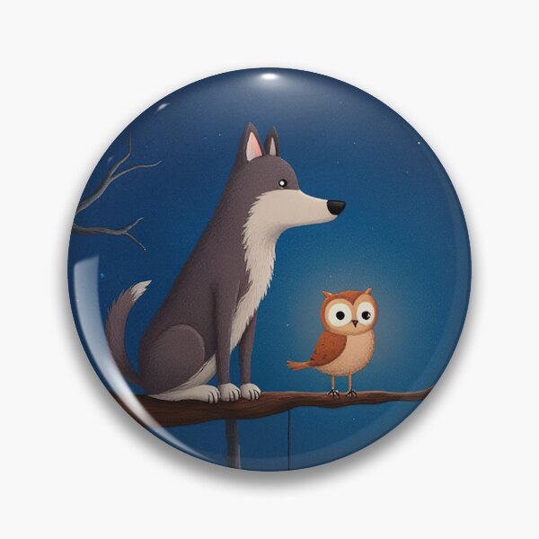 Item preview, Wolf and Owl Under the Night Sky designed and sold by Whimsical Hug.