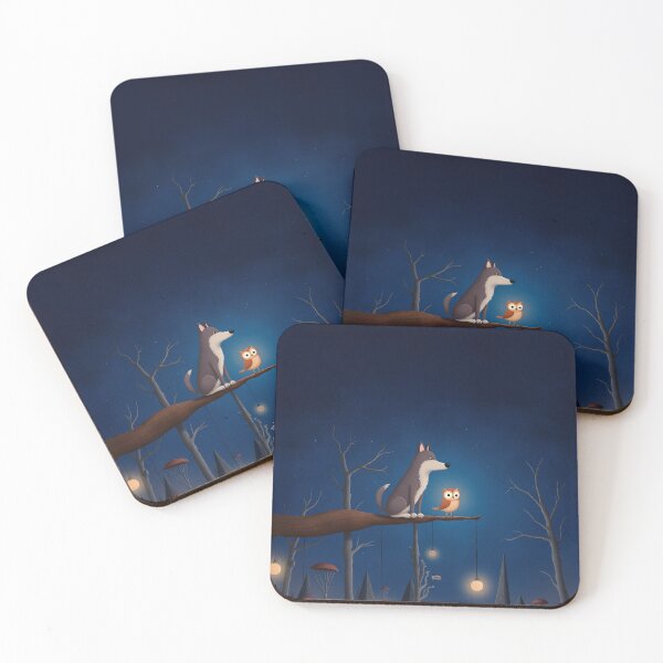 Item preview, Wolf and Owl Under the Night Sky designed and sold by Whimsical Hug.