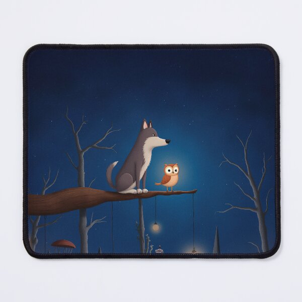 Item preview, Wolf and Owl Under the Night Sky designed and sold by Whimsical Hug.