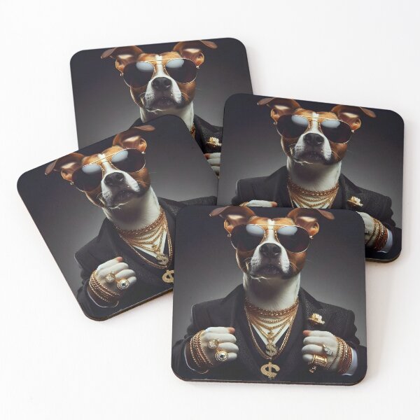 Item preview, Rich Mafia Dog with Gold Accessories and Sunglasses No.1 designed and sold by DreamagineArtDesign.