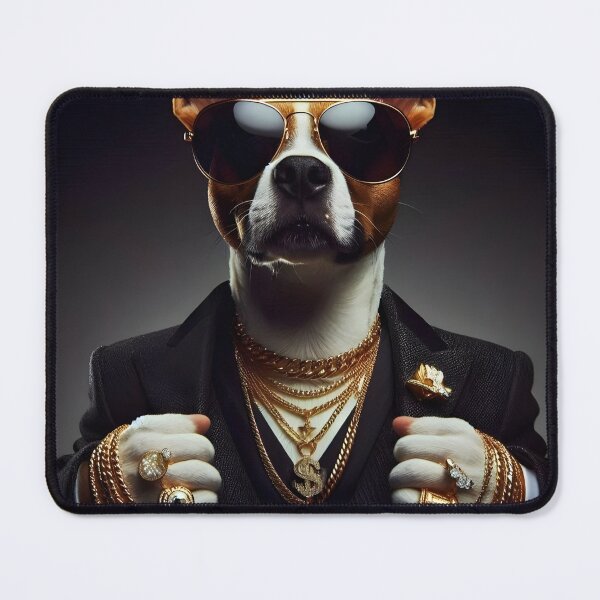 Item preview, Rich Mafia Dog with Gold Accessories and Sunglasses No.1 designed and sold by DreamagineArtDesign.