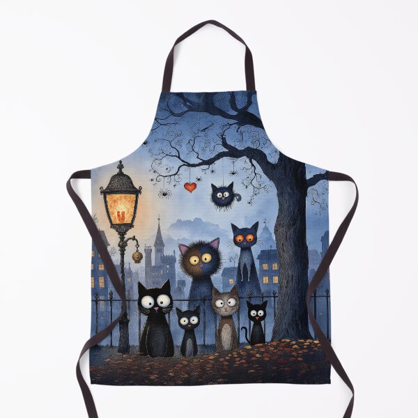 Item preview, Midnight Cats Under the Lamp designed and sold by Whimsical Hug.