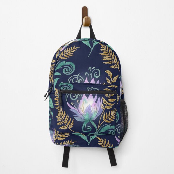 Item preview, Mystical Watercolor Floral Pattern – Dreamy Lilac, Teal & Gold Flowers designed and sold by skysshobu.