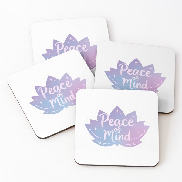 Item preview, Peace of Mind lotus shape Sticker, Minimalist Motivational Quote designed and sold by Moodune.