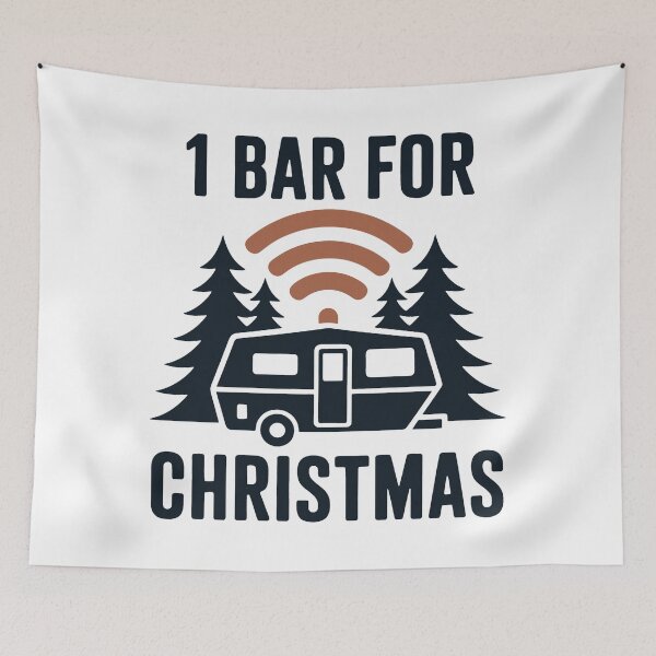 Item preview, Minimal Signal, Maximum Spirit – Wi-Fi Christmas Camper Scene designed and sold by SplashTastic.
