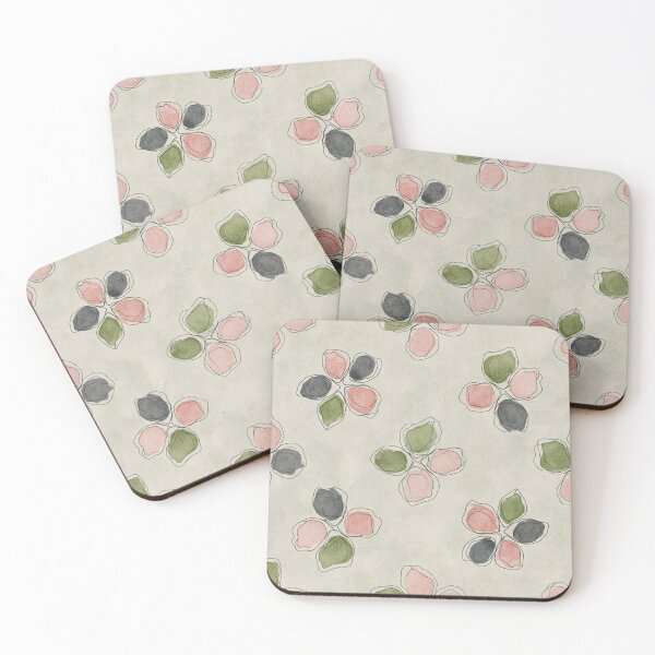 Item preview, Abstract Moody Floral Watercolor Pattern – Minimal Pink, Green & Gray Flowers designed and sold by skysshobu.