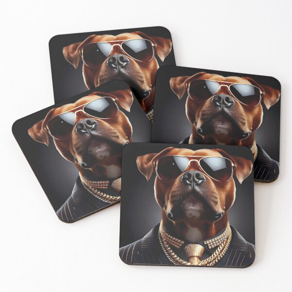 Item preview, Rich Mafia Dog with Gold Accessories and Sunglasses No.4 designed and sold by DreamagineArtDesign.