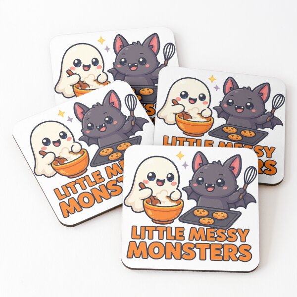 Item preview, Little Messy Monsters – Cute Ghost & Bat Halloween Baking Design designed and sold by LilMessyKitchen.
